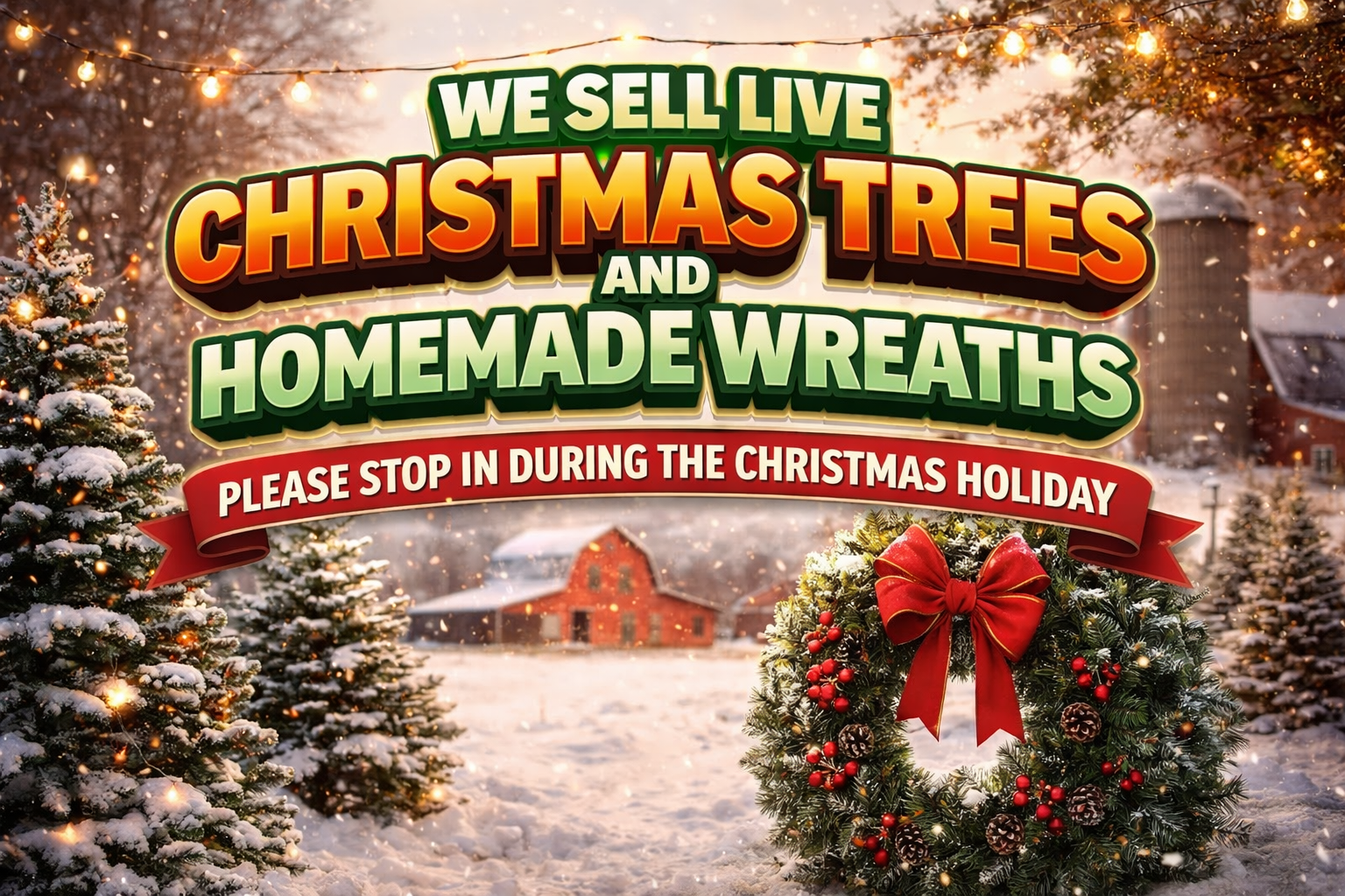 Kent Farms Christmas trees and wreaths